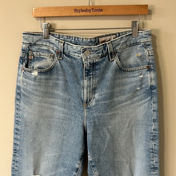 AG Adriano Goldschmied Saige High Rise Straight Leg Jean Medium Wash Sz 31 NEW - Picture 3 of 15